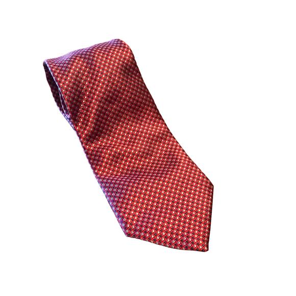 Joseph Abboud 100% Silk Made in Italy Red, Black and Gray Tie Formal Career Wear - Picture 4 of 11